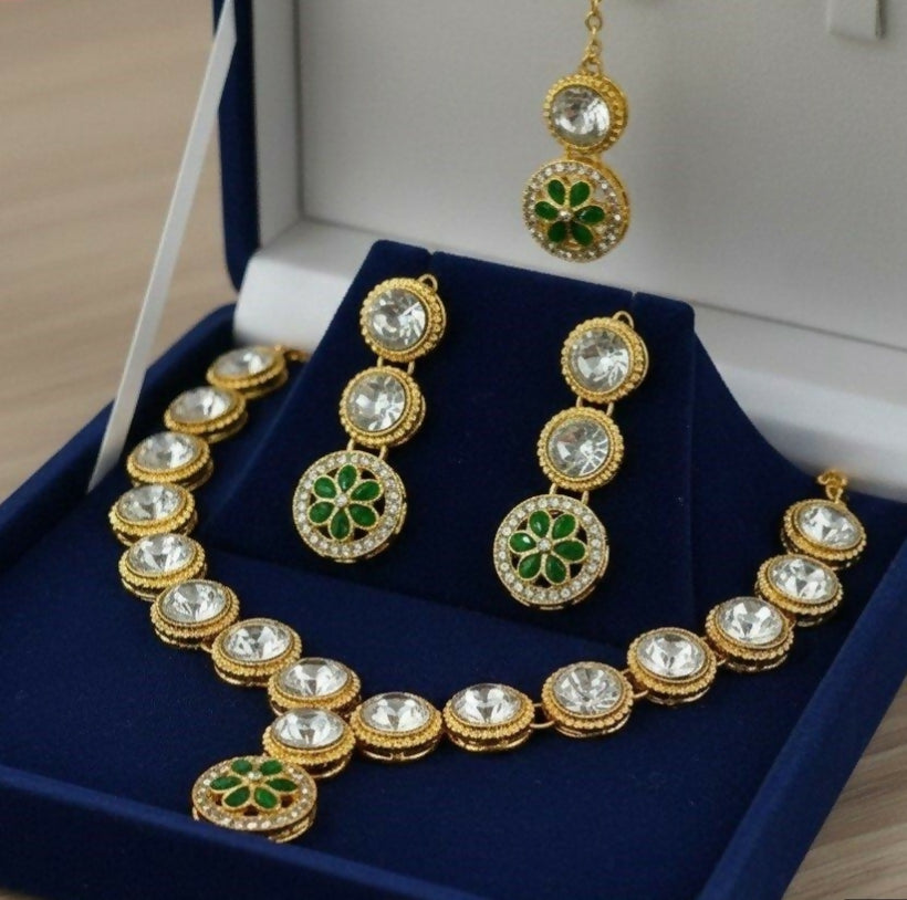 Round flower necklace set-00025 | Women Jewelry | Wedding Jewelry & Sets | New