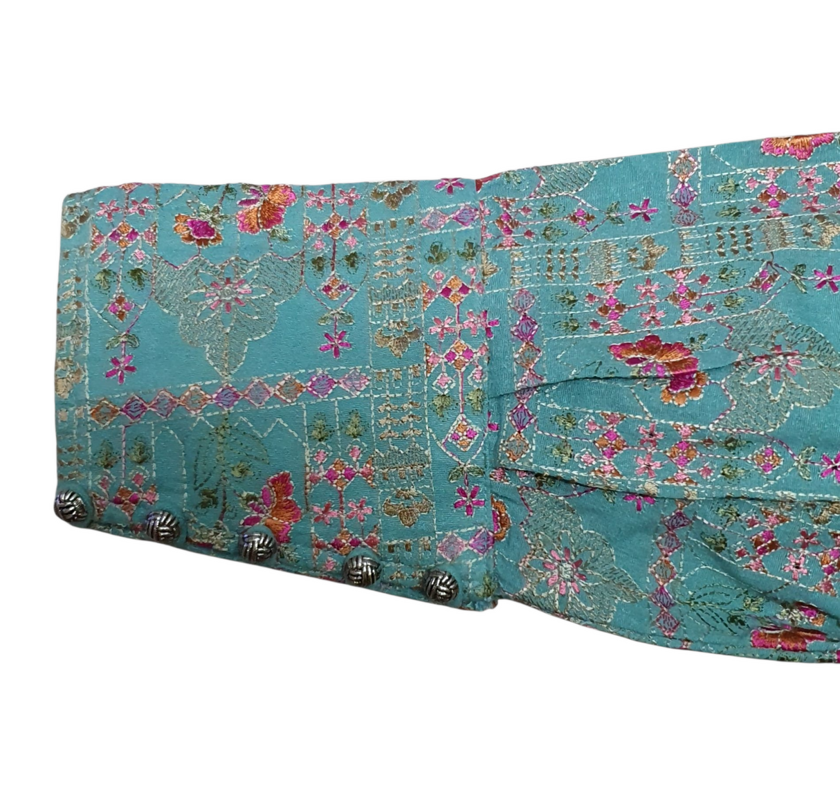 Bareeze |Turquoise Lawn Karandi Shirt Trouser | Women Branded Shirt Trouser | Size Medium | Worn Once