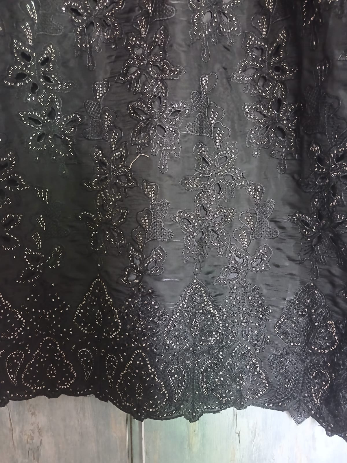 3 PC Silk Dress | Women Locally Made Kurta | Black | Large | Worn Once