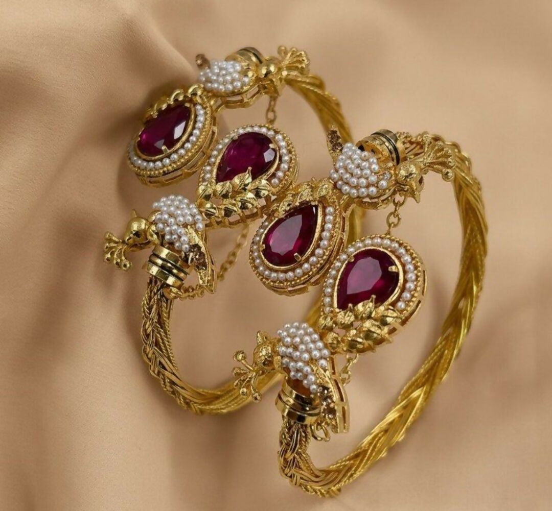 Tear/Pearl Peacock Bangles Set-00212 | Women Jewelry | Bangles/Bracelets | Brand New