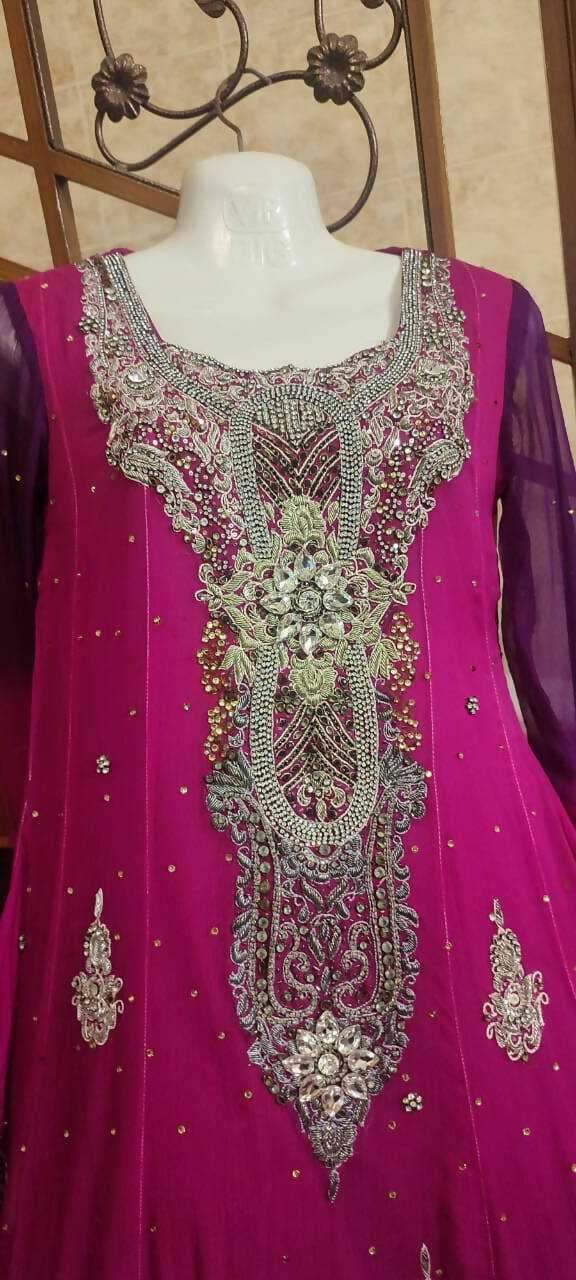 Heavy Embroidered Sharara Suit | Women Locally Made Formals | Small | Worn Once