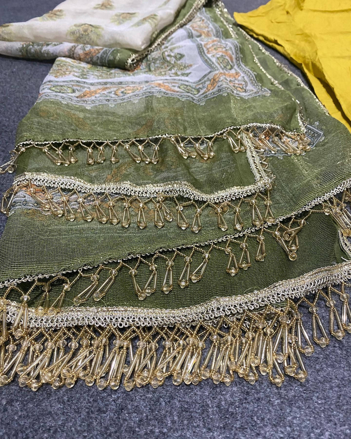 Ethnic | Mustard 3Pc Embellished suit | Women Branded Kurta | Small | Worn Once