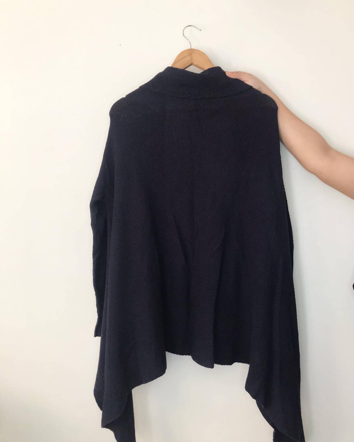 Ideas Gul Ahmed | Black Cotton Woolen Cape | Women Sweaters & Jackets | Small |New