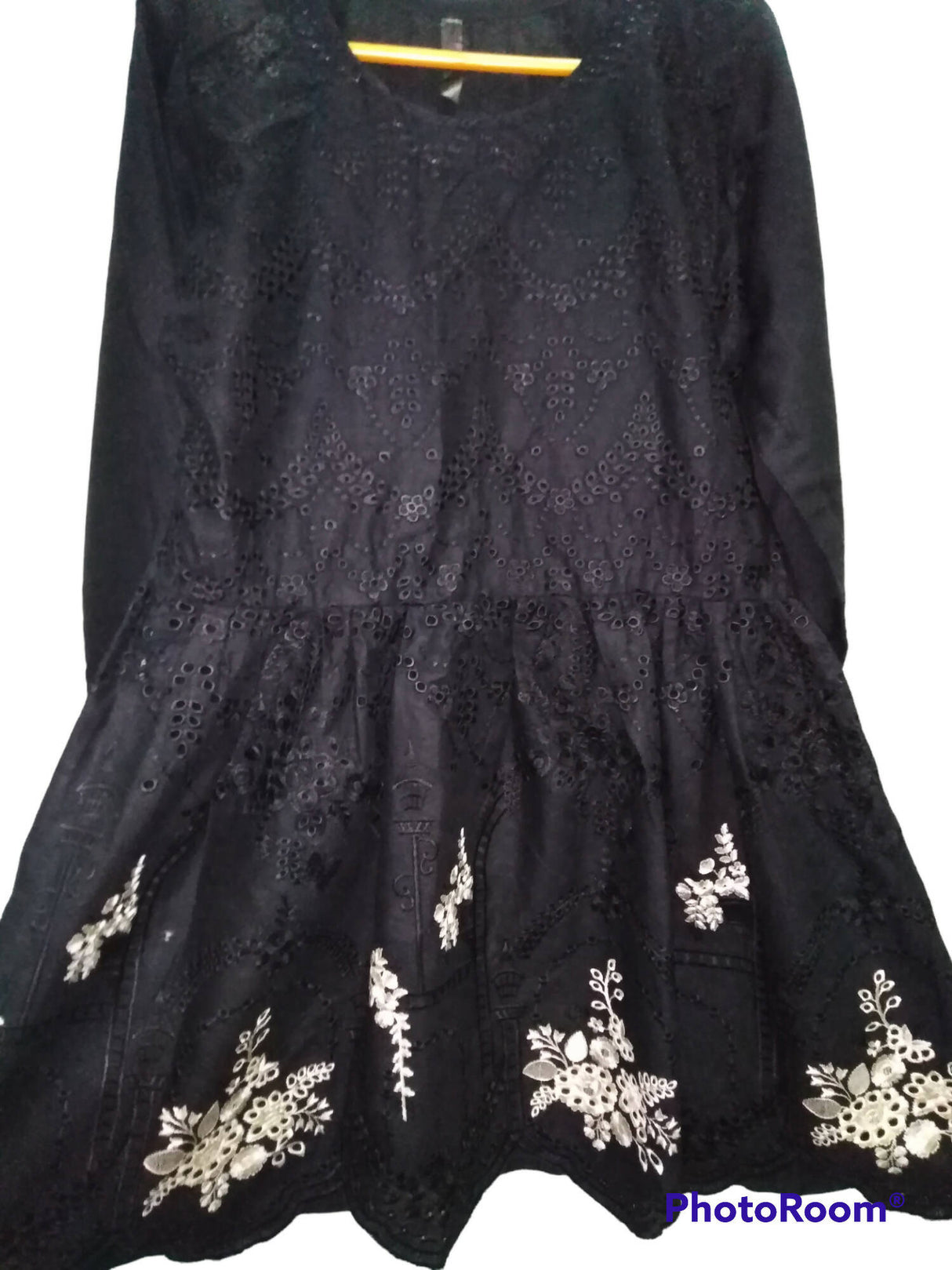 Embroidered Black Frock | Women Frocks & Maxis | Small | Worn Once