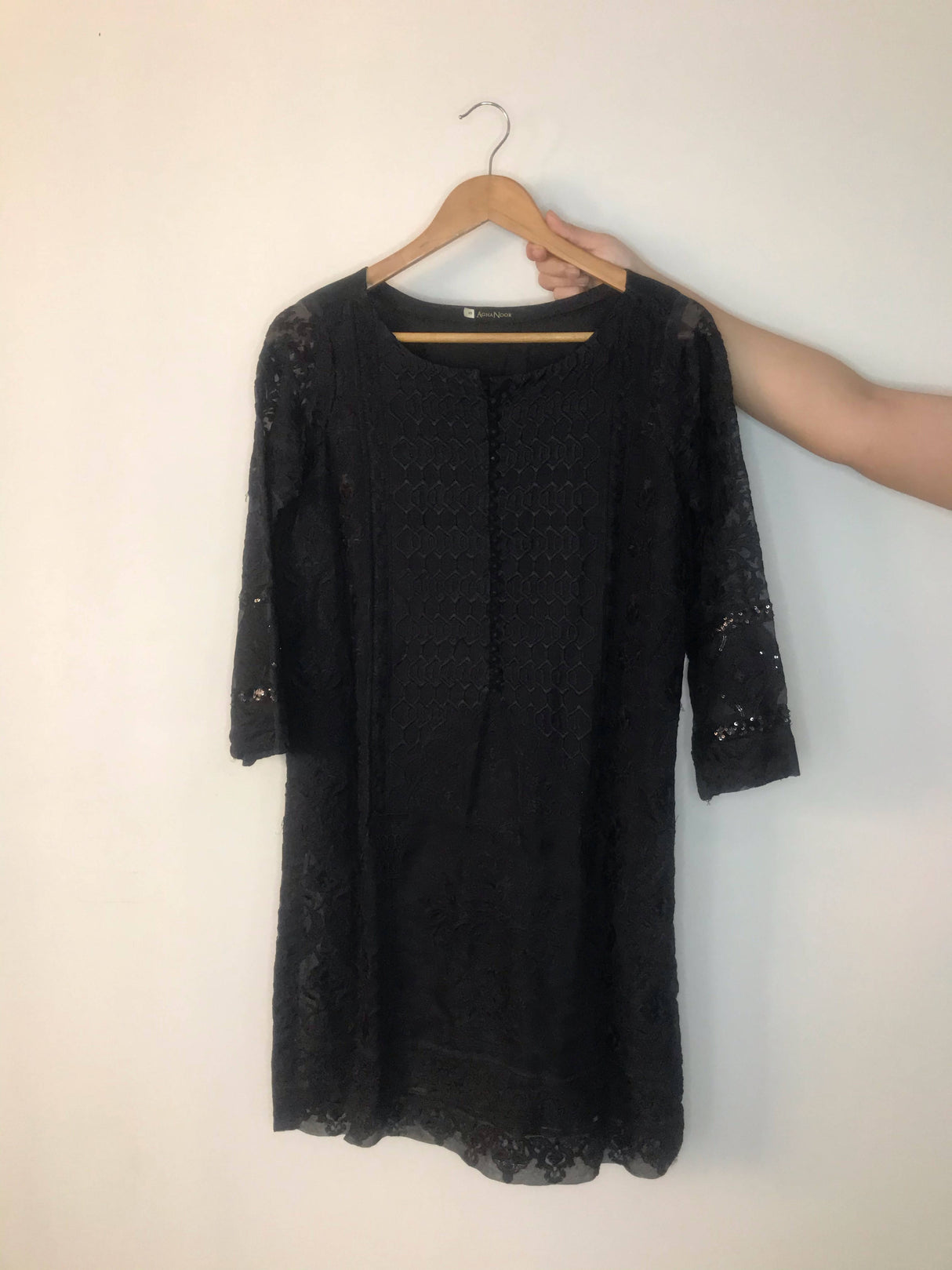 Agha Noor | Embroidered Organza Kurta | Women Branded Kurta | Small | Worn Once