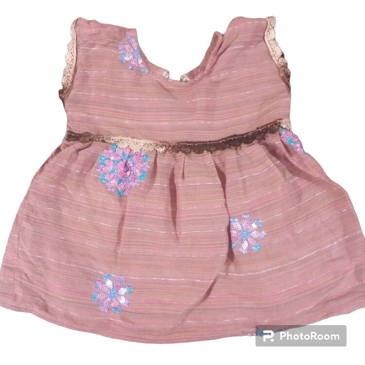 Pink lawn Frock (Size: 2 to 5 months ) | Baby Outfit Sets | New