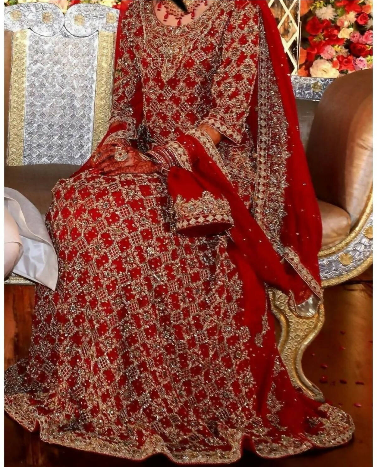 Stylish Red Bridal Baraat Lehnga | Women Bridals | Medium | Preloved