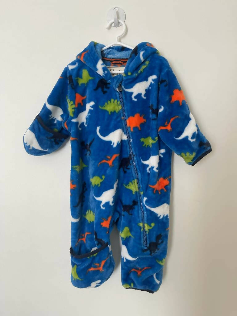 Hatley | Blue fleece warm suit with hoodie (12-18m) | Kids Bodysuits & Onesies | Preloved