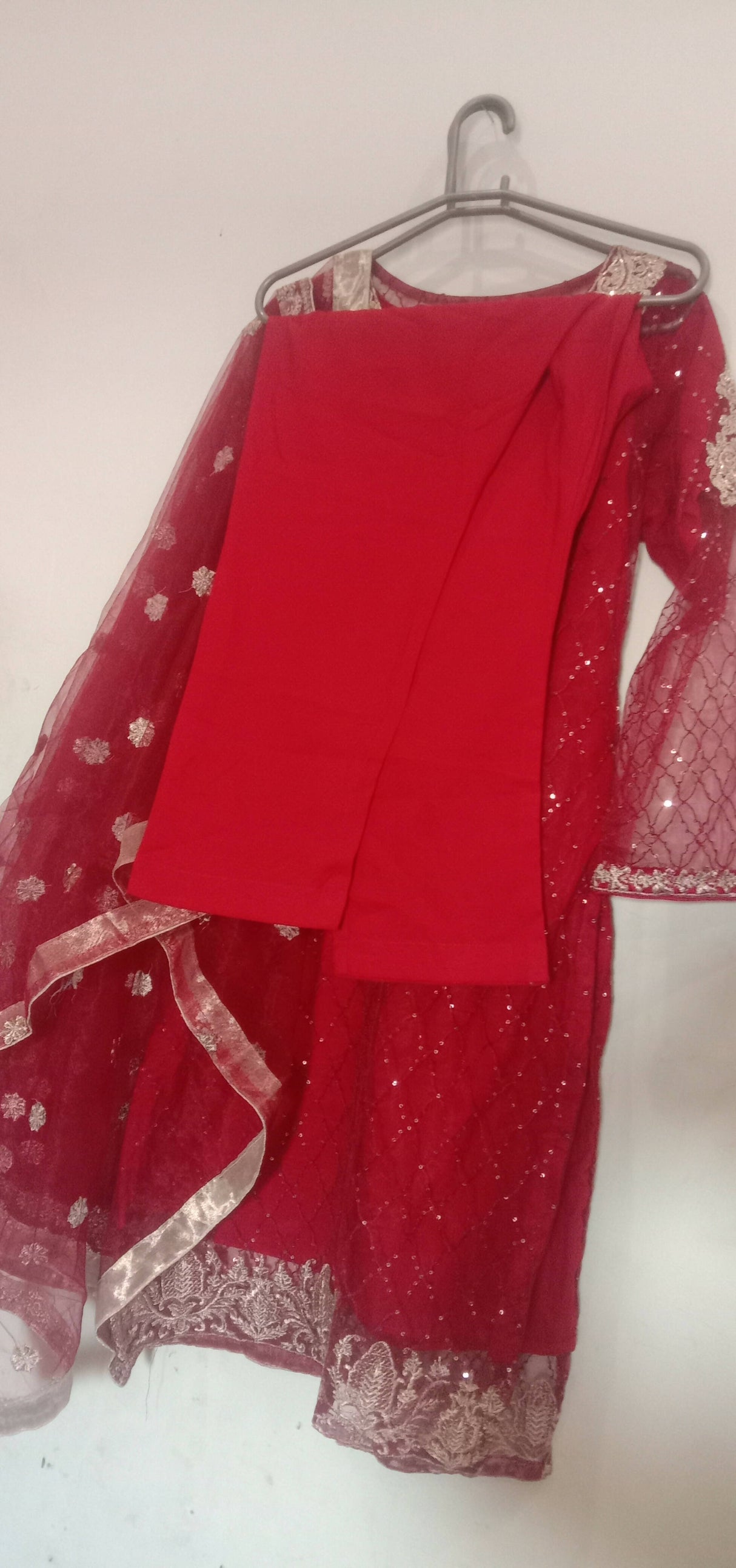 Red 4 PC gown style Suit | Women locally Made Formals | Brand New