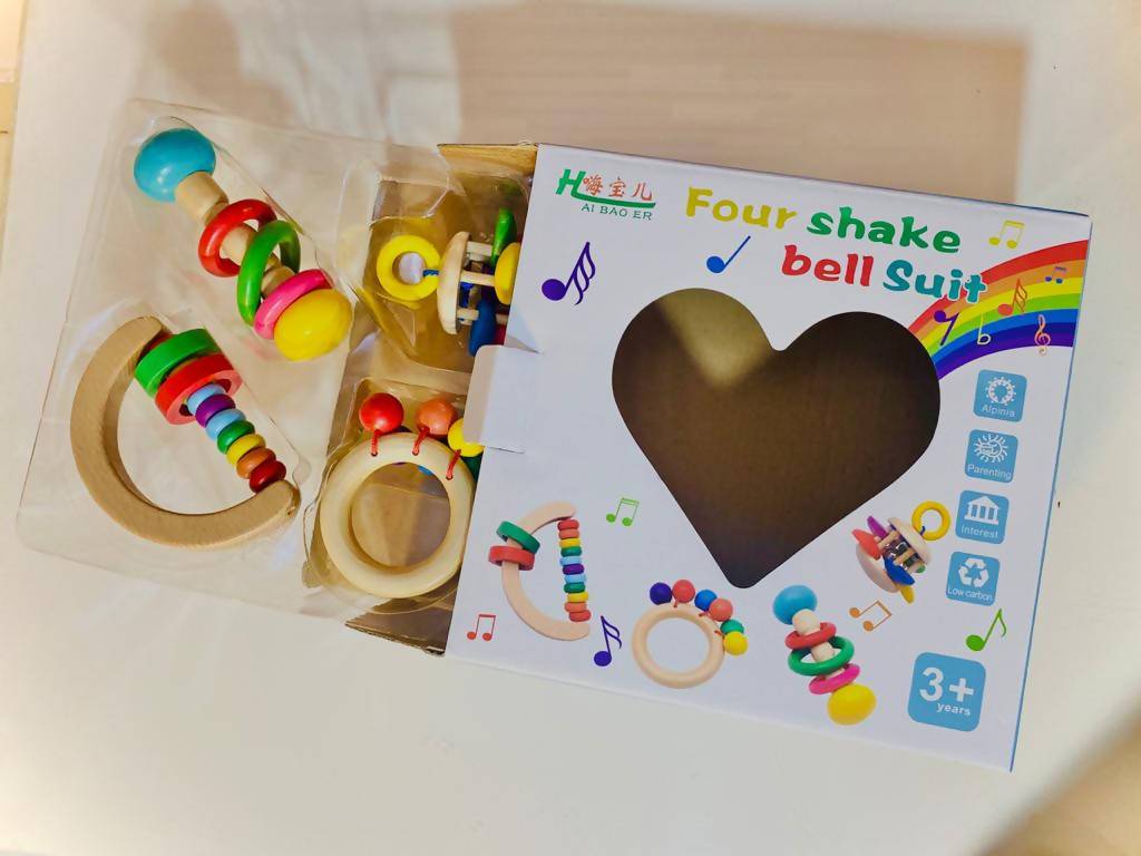 Colored Rattle Set | Montessori Toys | Kids Toys & Baby Gear | Brand New