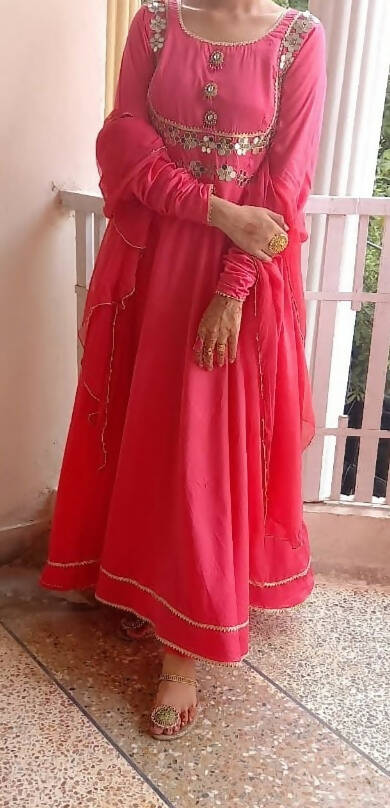 Pink long frock | Women Frocks & Maxis | Small | Worn Once