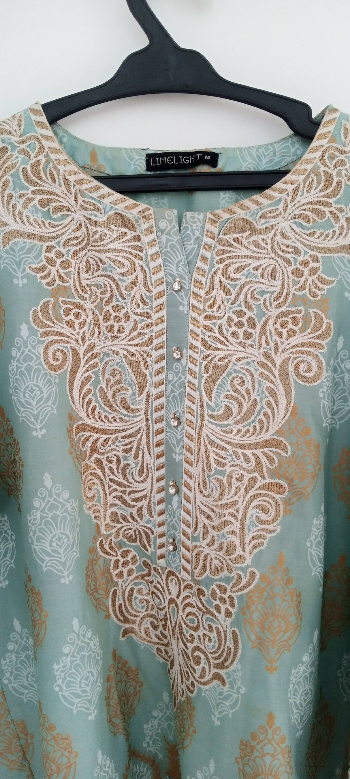 Limelight | Teal Sea Blue Embroidered kurta | Women Branded Kurta | Medium| Preloved