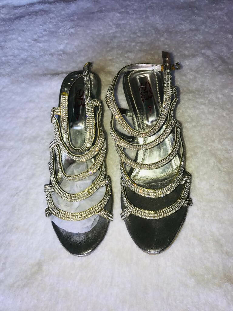 Silver Heels | Women Shoes | Size: 7 | Worn Once