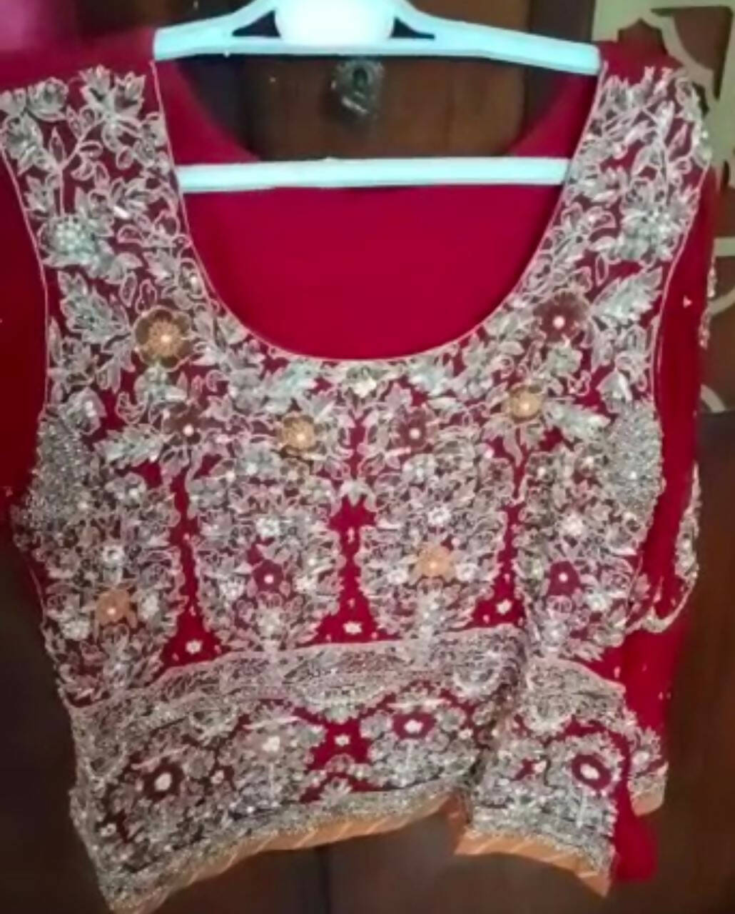 Red with rust fully heavy embroidered Barat Suit | Women Bridals | Large | Worn once