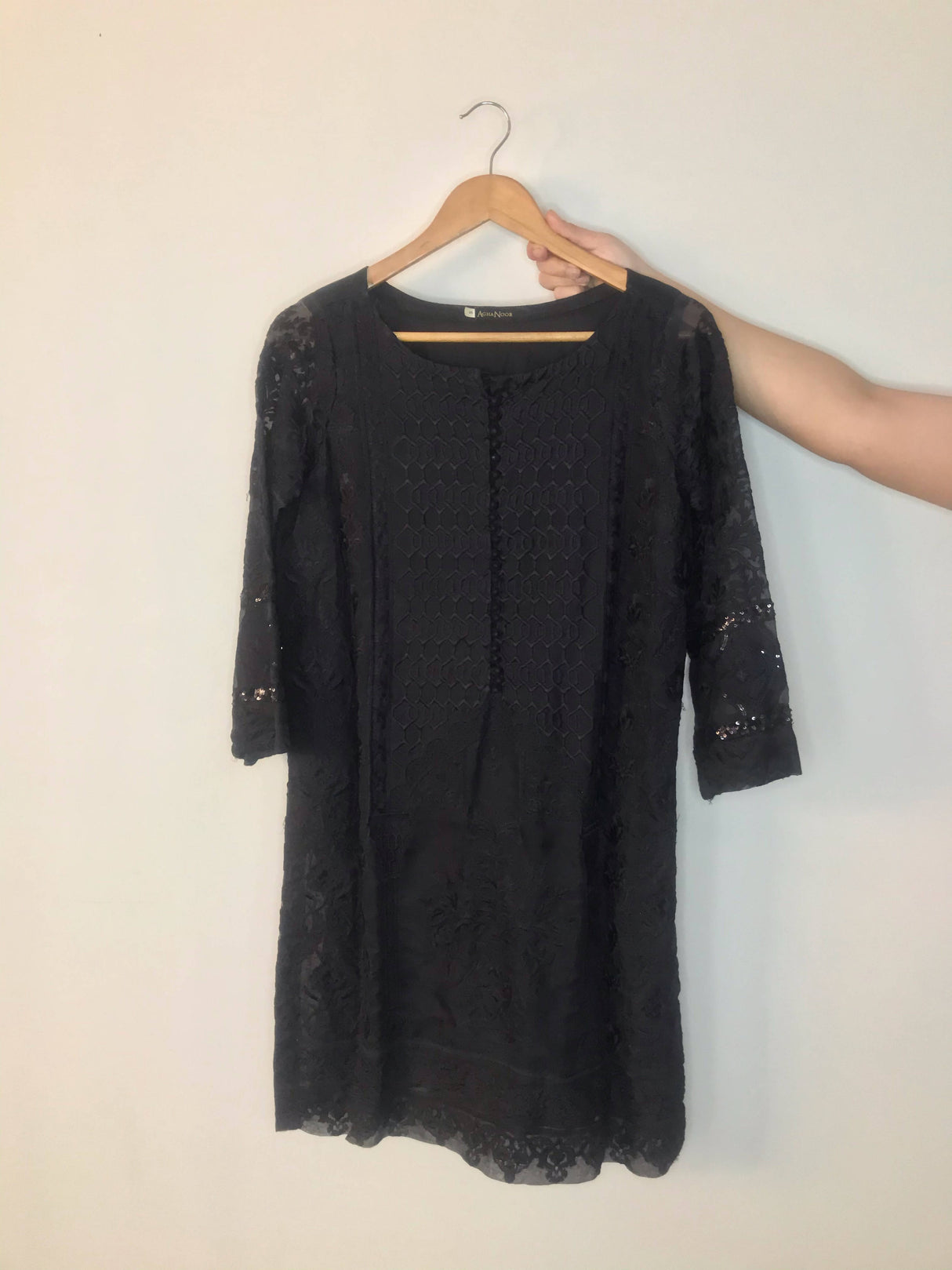 Agha Noor | Embroidered Organza Kurta | Women Branded Kurta | Small | Worn Once