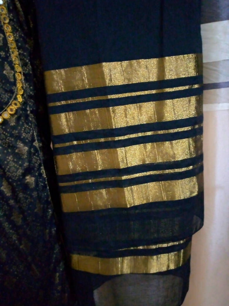 Black jacquard 3 PC outfit | Women Locally Made Formals | Medium | Worn Once
