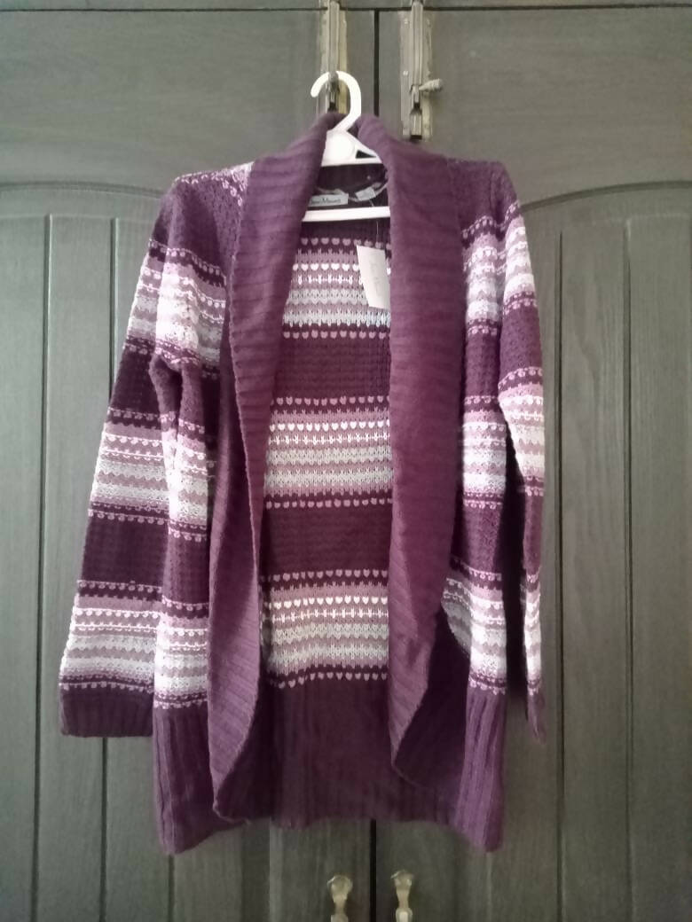 Jason Maxwell | Purple and grey cardigan | Women Sweaters & Jackets | Small | New