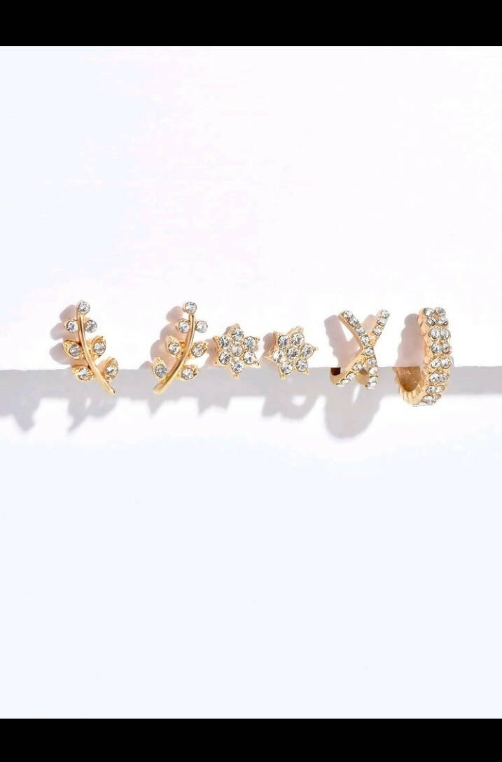 SHEIN | Rhinestone Decor Stud Earrings | Women Jewelry | 4 Pcs | New