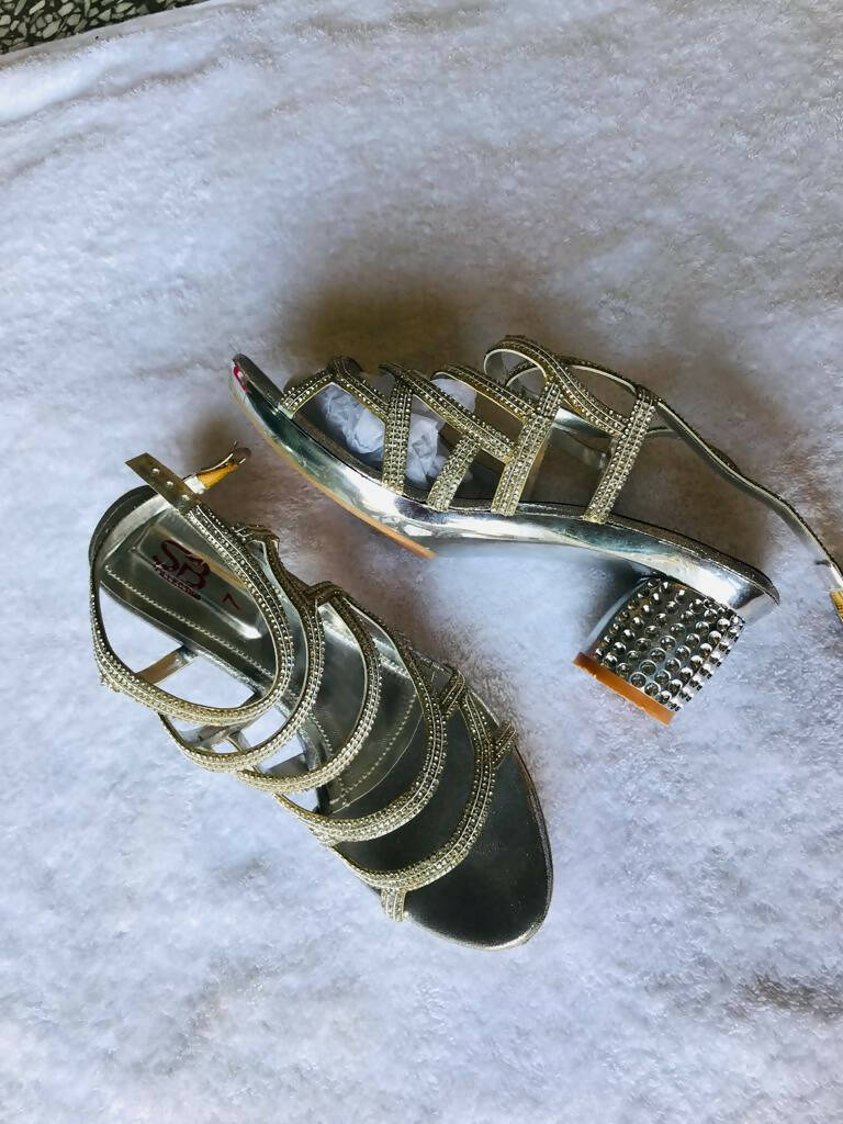 Silver Heels | Women Shoes | Size: 7 | Worn Once