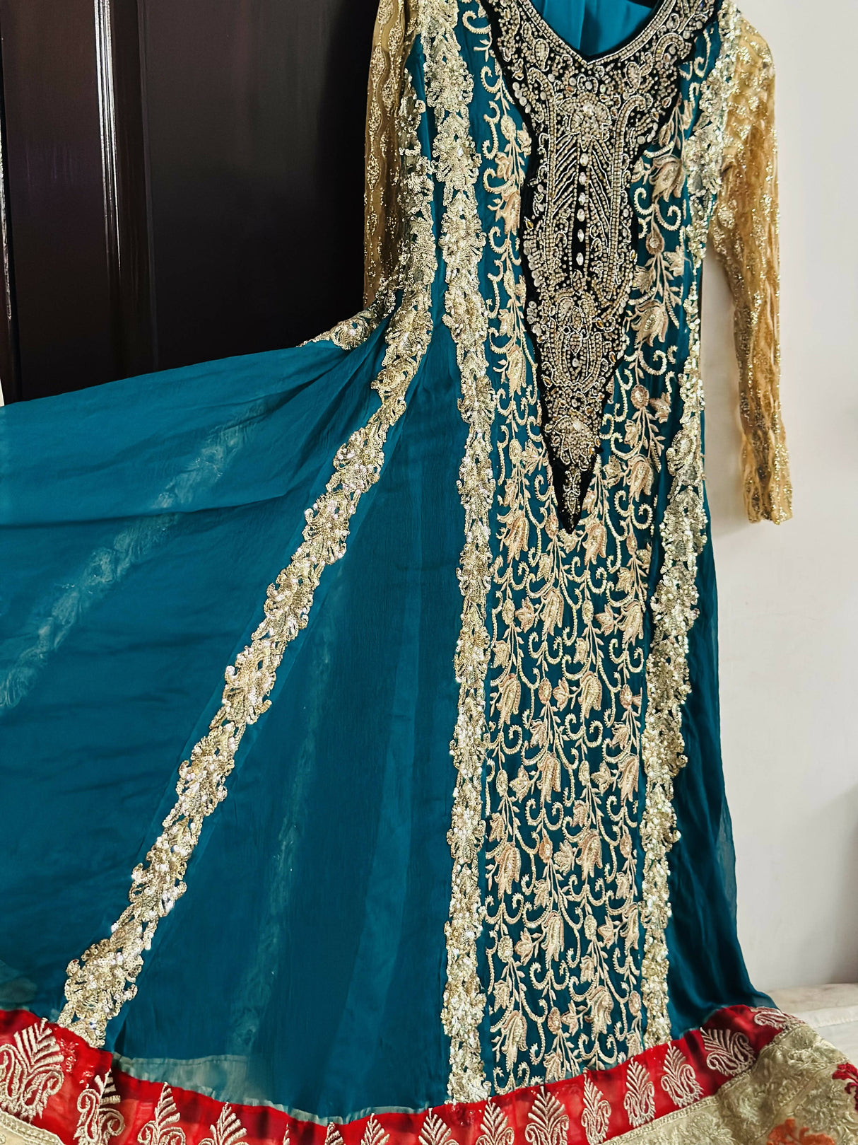 Stylish Chiffon Long Frock | Women Frocks & Maxis | Medium | Worn Once