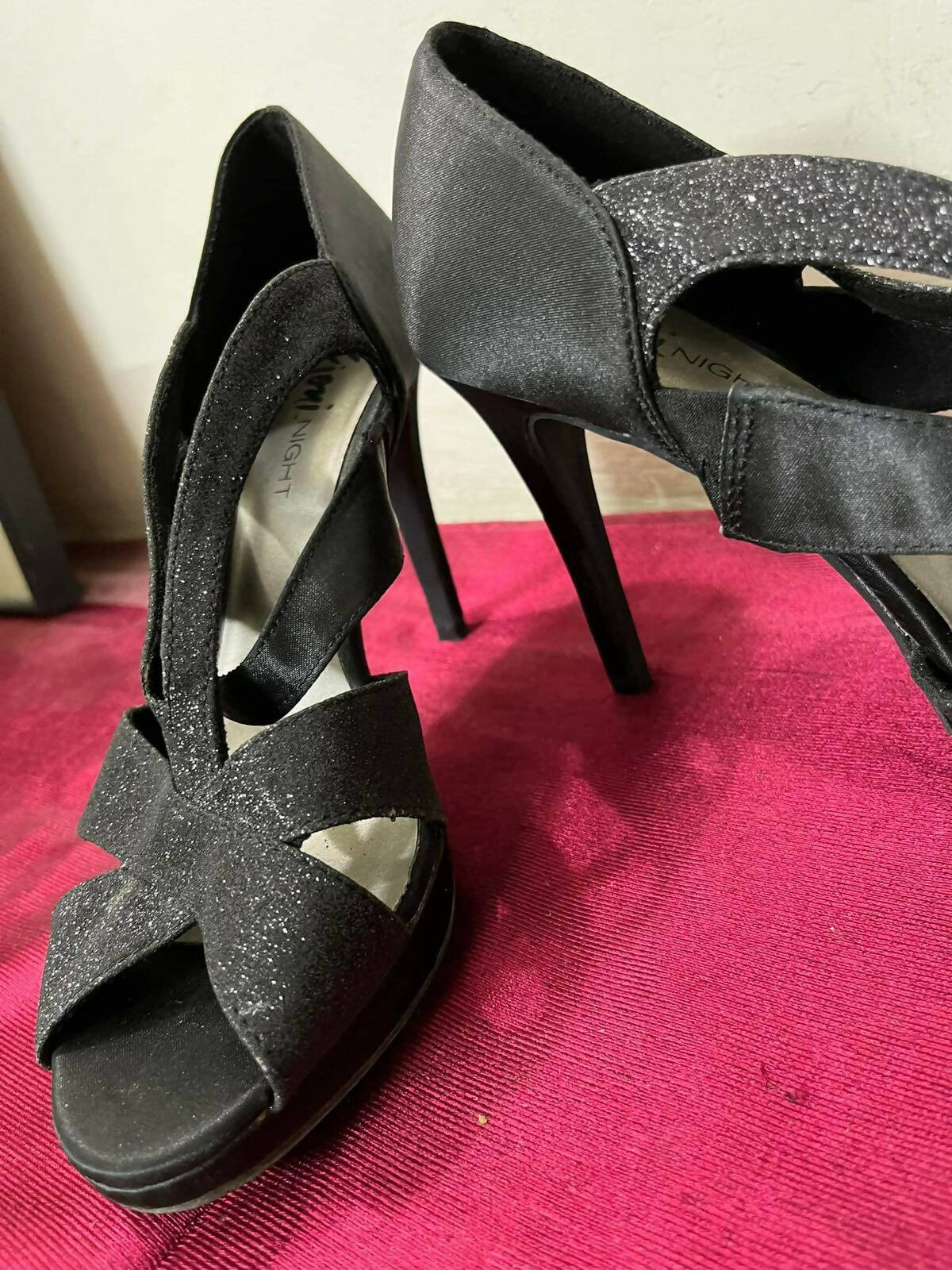 Fioni Nights | Black Shinny Heels | Women Shoes | Size: 8 | Preloved
