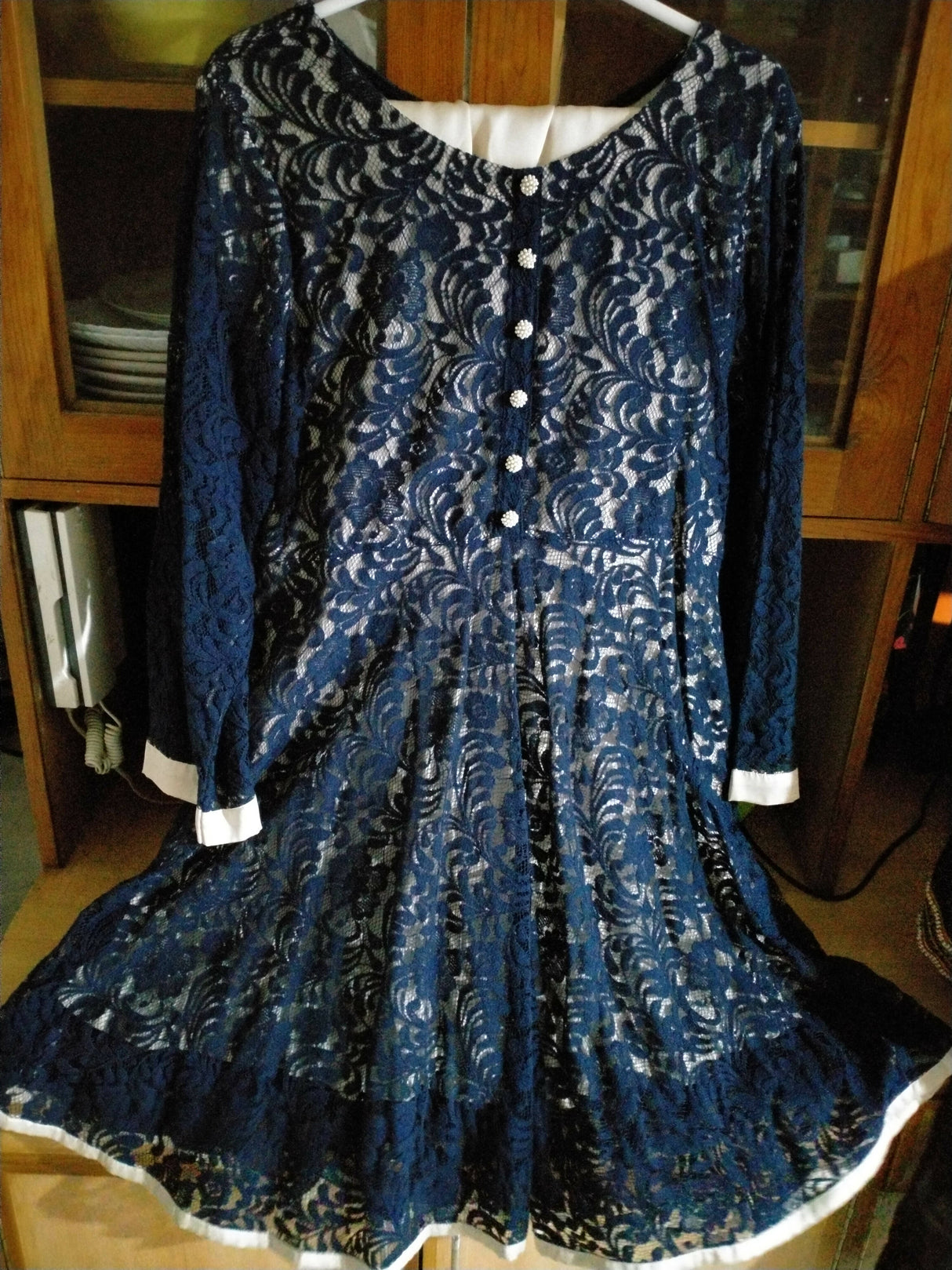 Blue Net frok with flared trouser | Women Locally Made Kurta | Medium | Worn Once