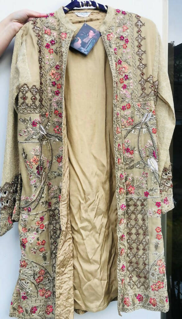 Chinyere | Beige Gown | Women Branded Formals| Medium | Brand New