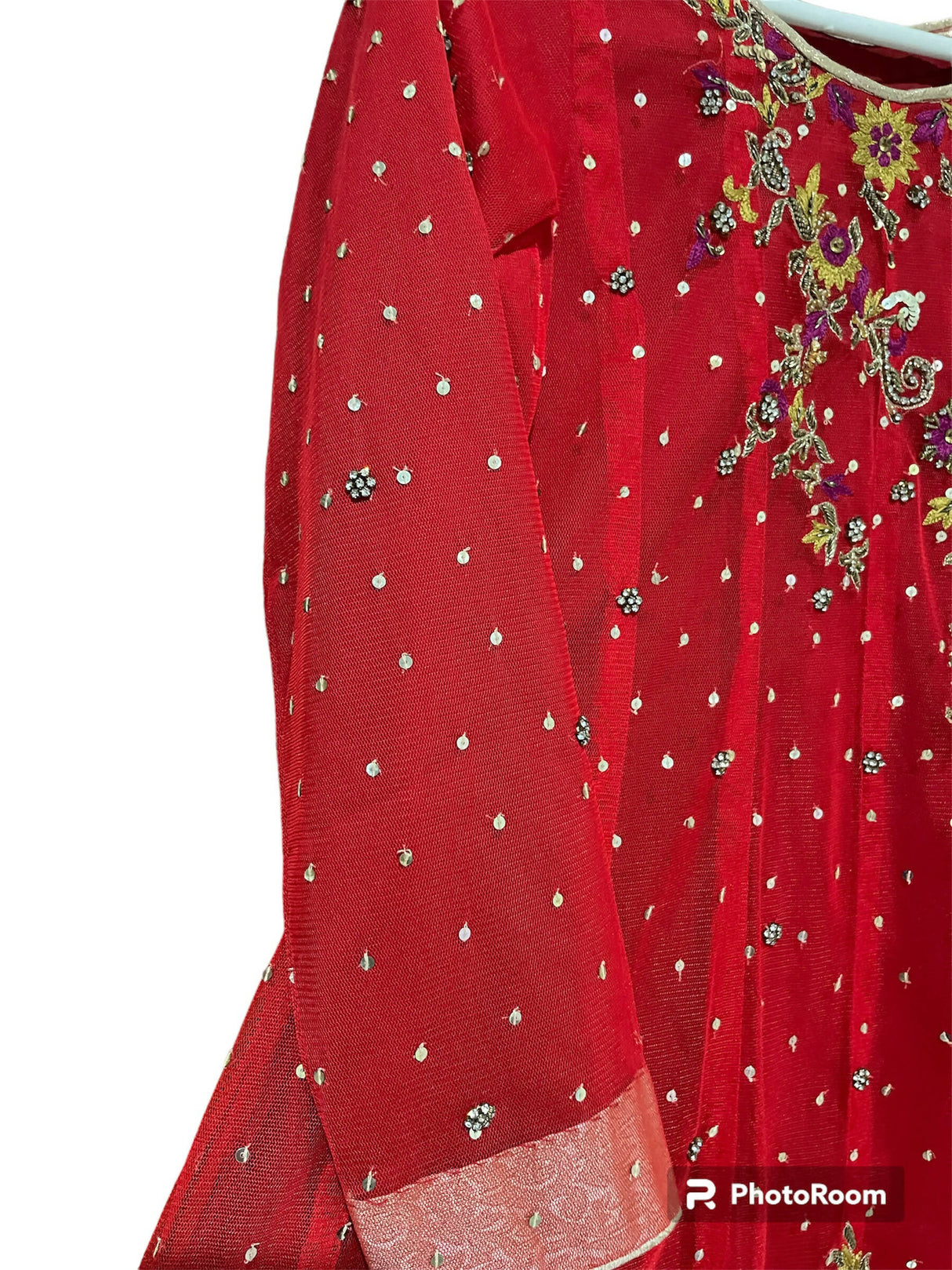 Formal Red Embroidered Suit | Women Locally Made Formals | Small | Worn Once