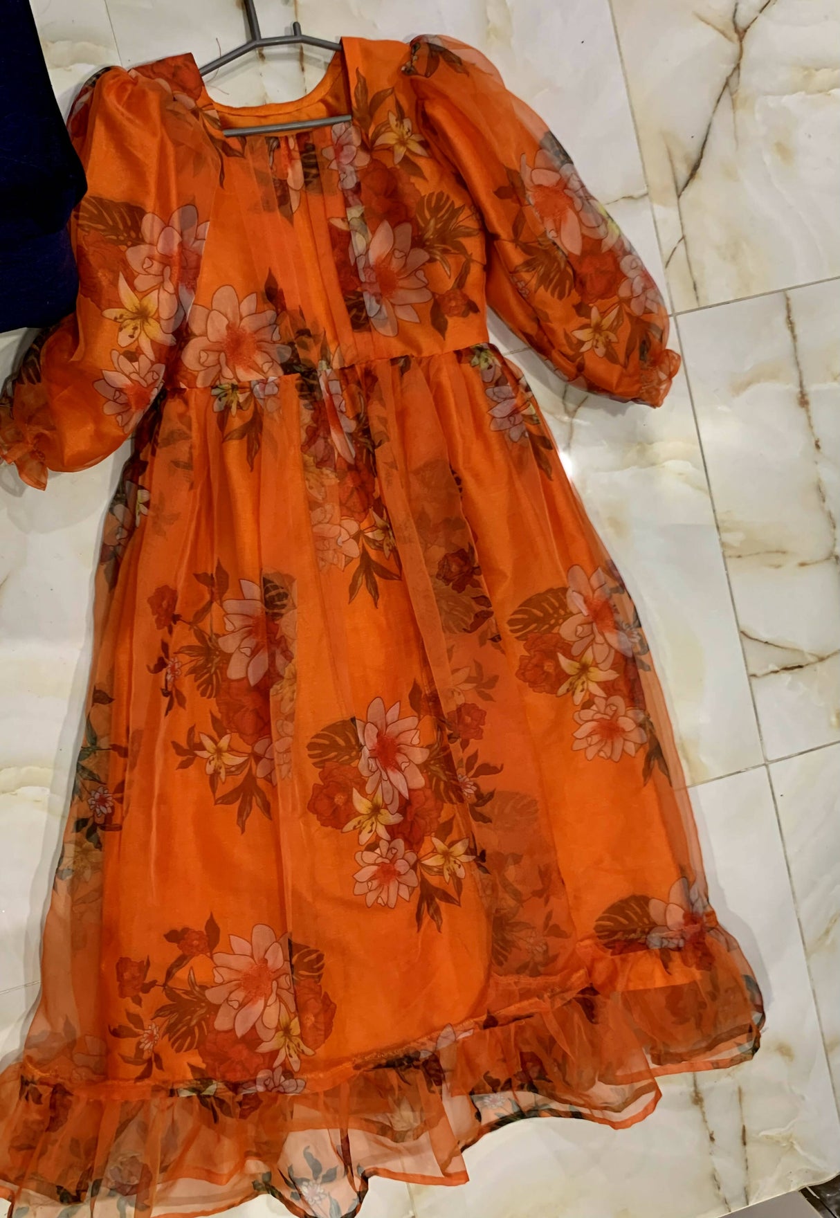 Formal Floral Print Organza Frock | Women Frocks & Maxis | Medium | New