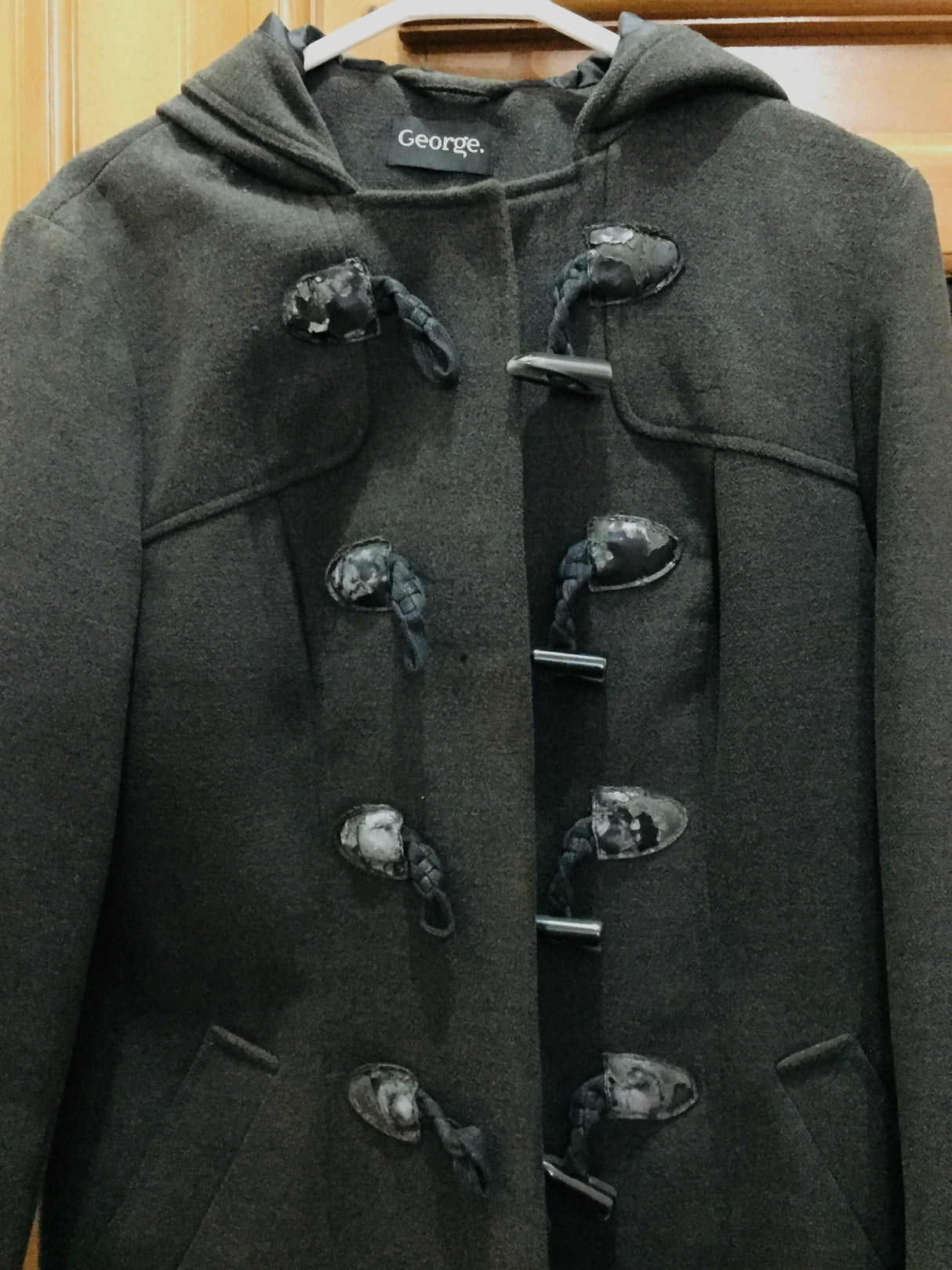 George Dark Grey Woolen Coat | Women Sweaters & Jackets | Small | Preloved