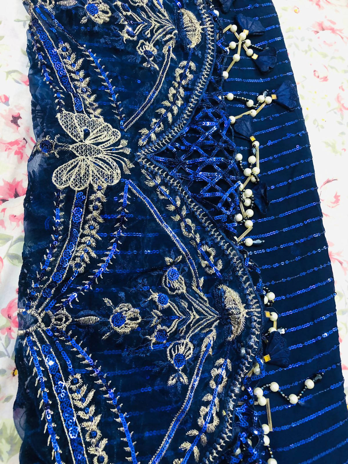 Blue Saree | Women Sarees | Women Locally Made Formals | Small | Preloved