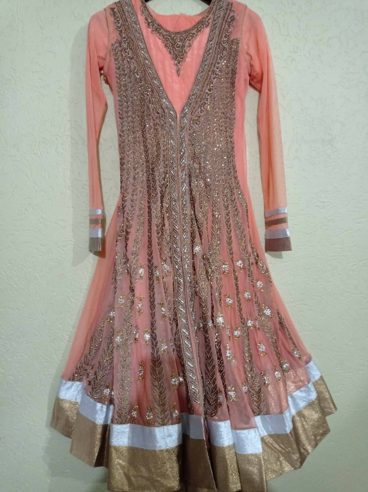 Indian Net Peach Frocks | Women Frocks & Maxis | Medium | Worn Once