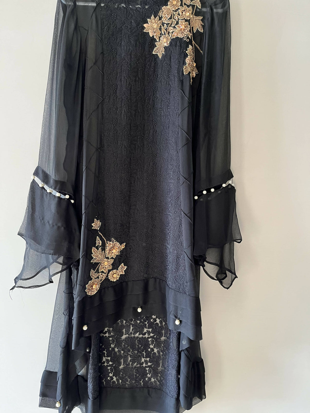 Black chiffon shirt | Women Locally Made Formals | Small | Preloved