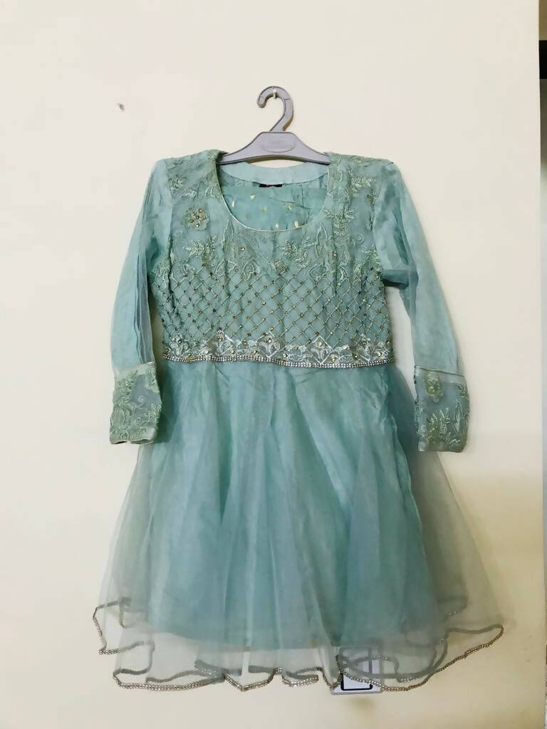 3 PC Fancy Sea Green Peplum with Gharara | Women Locally Made Formals | Medium | New