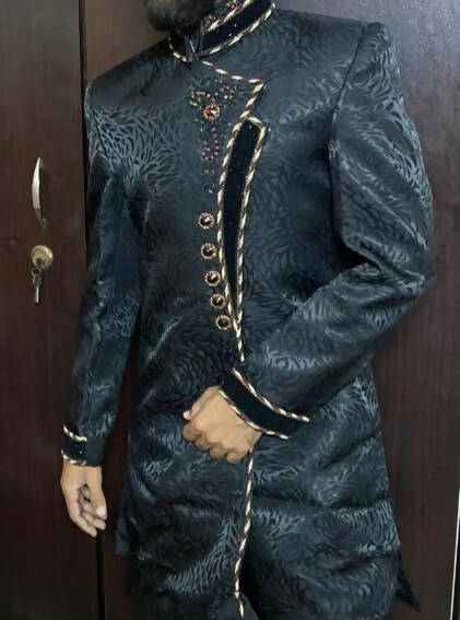Black Wedding sherwani | Men Shalwar Kameez | Worn Once