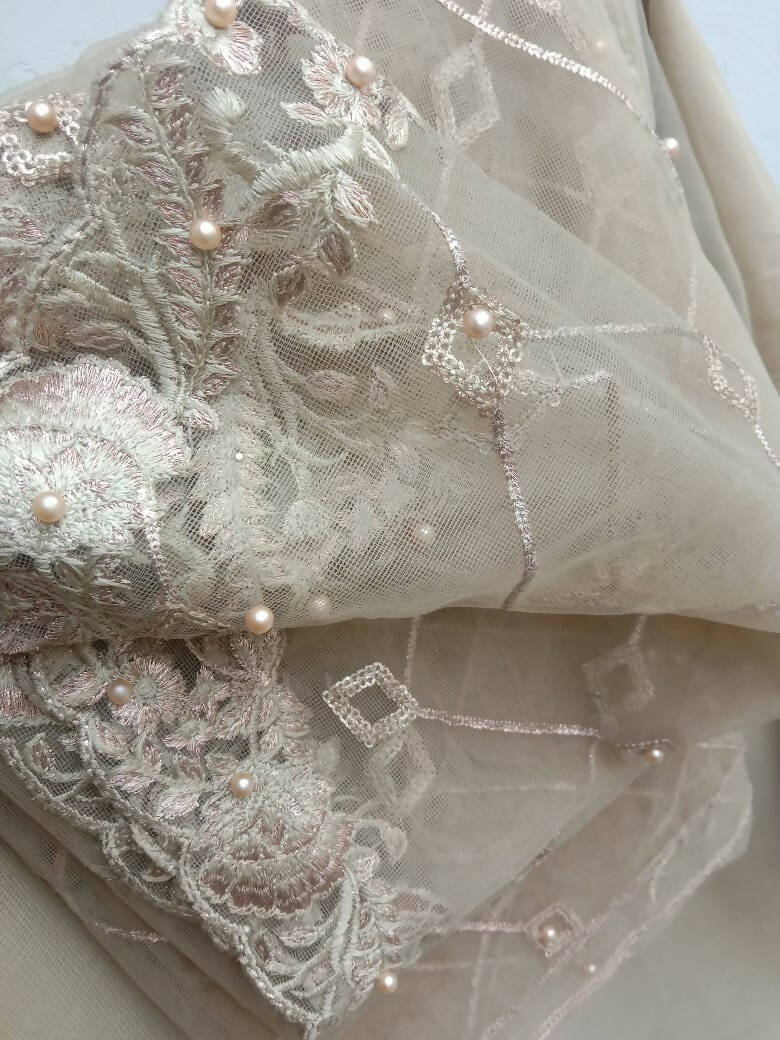 Sadabahar | Organza Embroidered Formal Suit| Women Branded Formals | Large | Worn Once