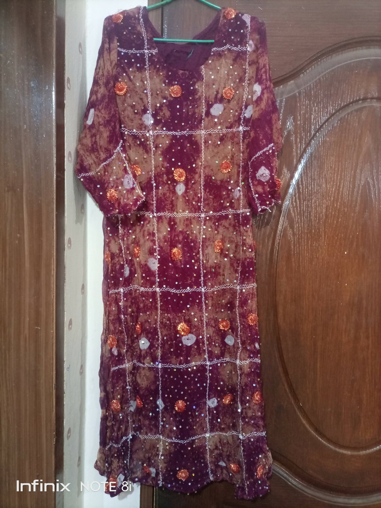 Three Piece Chunri Chiffon Suit | Women Locally Made Formals | Medium | Worn Once