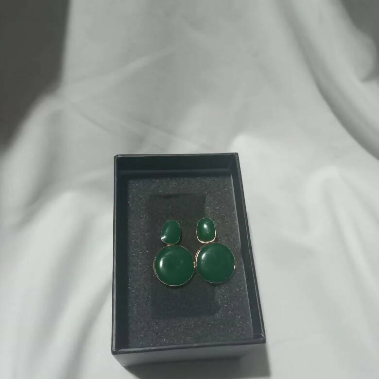 Dark Green Stones Earrings | Women Jewelry | New
