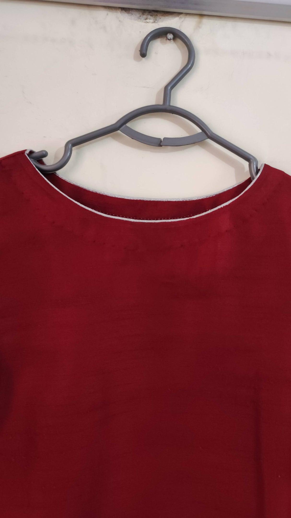 3 PC- Red Maroon Shirt with Skirt and Dupatta | Women Locally Made Formals | Small | Worn Once