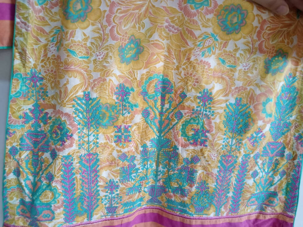 Multicolor Embroidered Kurta | Women Locally Made Kurta| Small | New