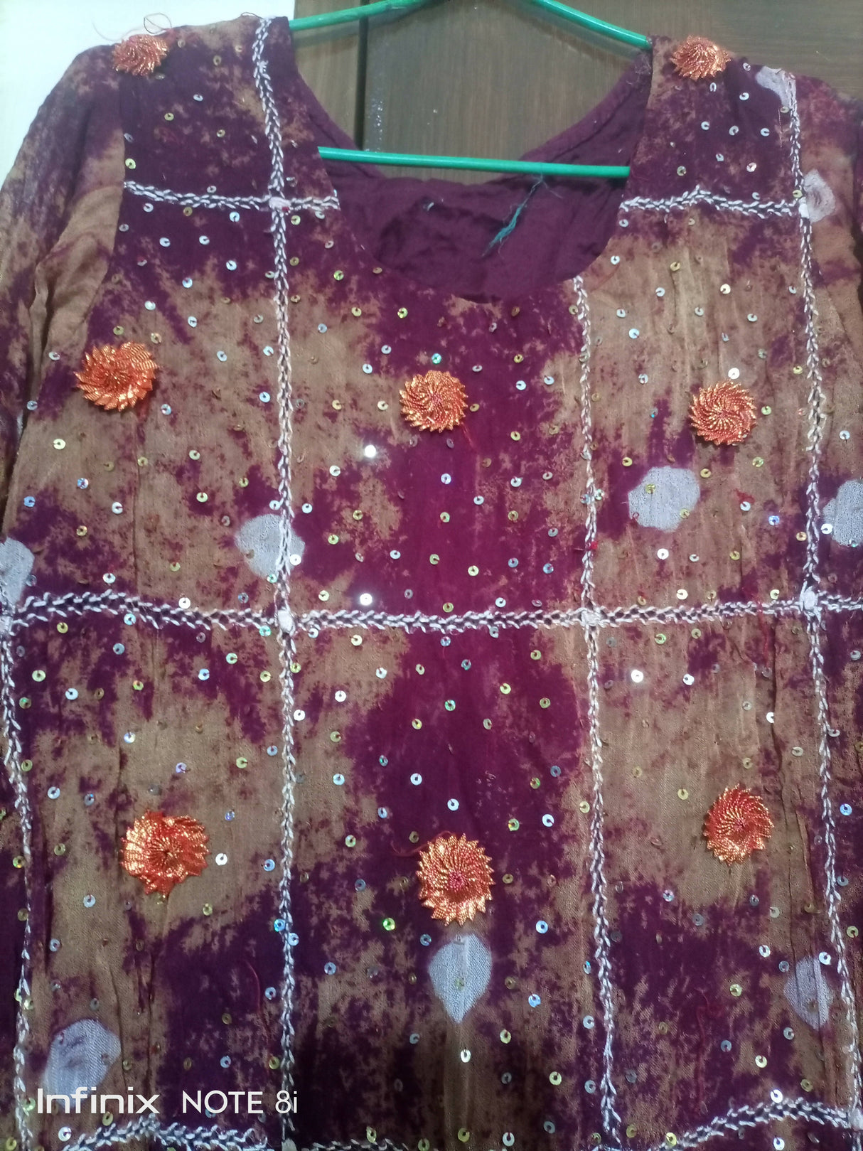 Three Piece Chunri Chiffon Suit | Women Locally Made Formals | Medium | Worn Once