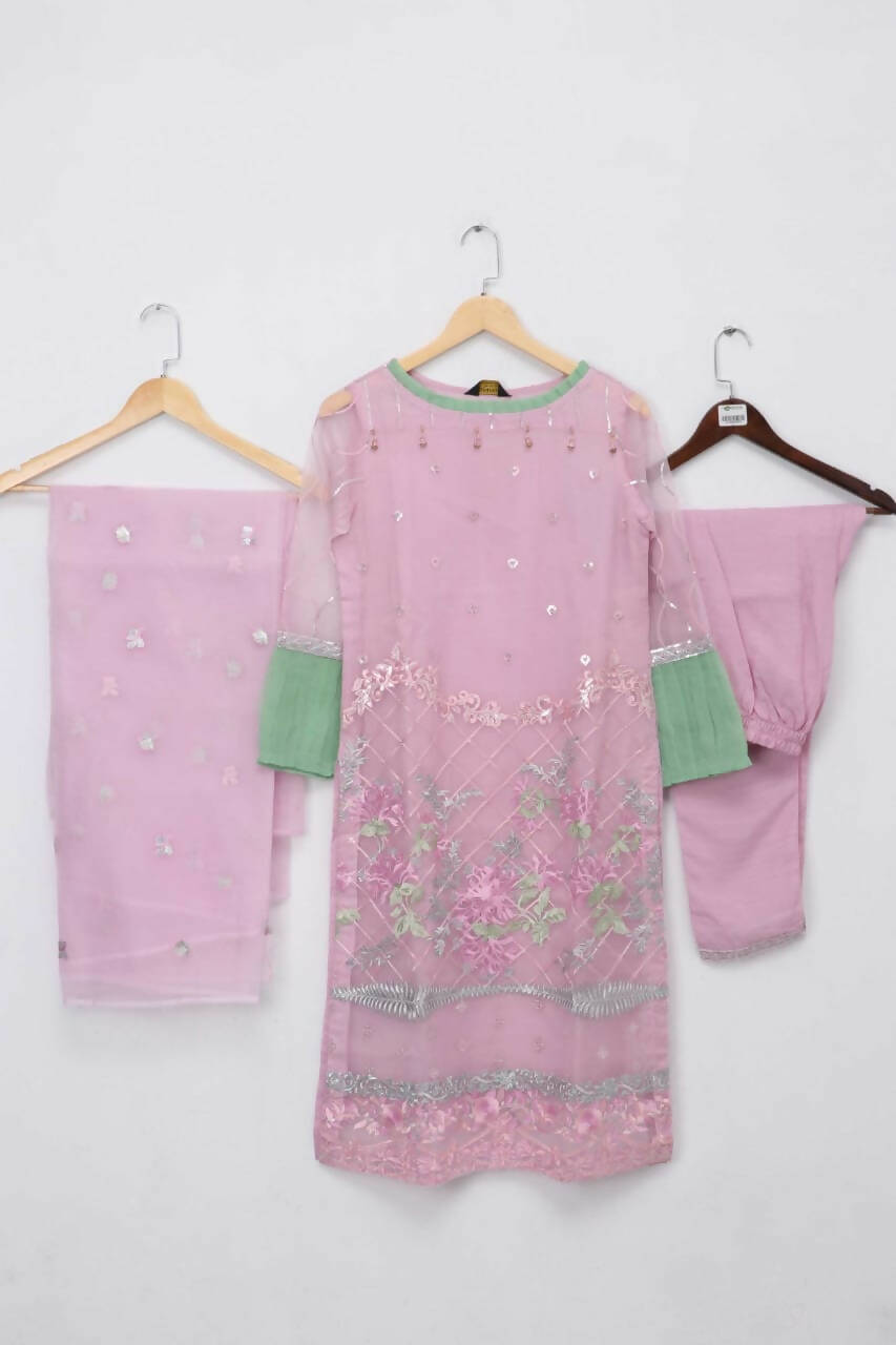 Cross Culture | Embroidered 3 PC Suit | Women Branded Formals | Medium | New