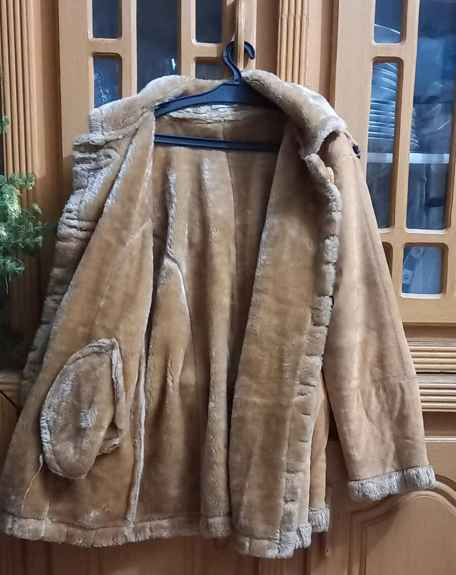 Camel Color Fur Jacket Coat | Women Sweaters & Jackets | X-Large | Preloved
