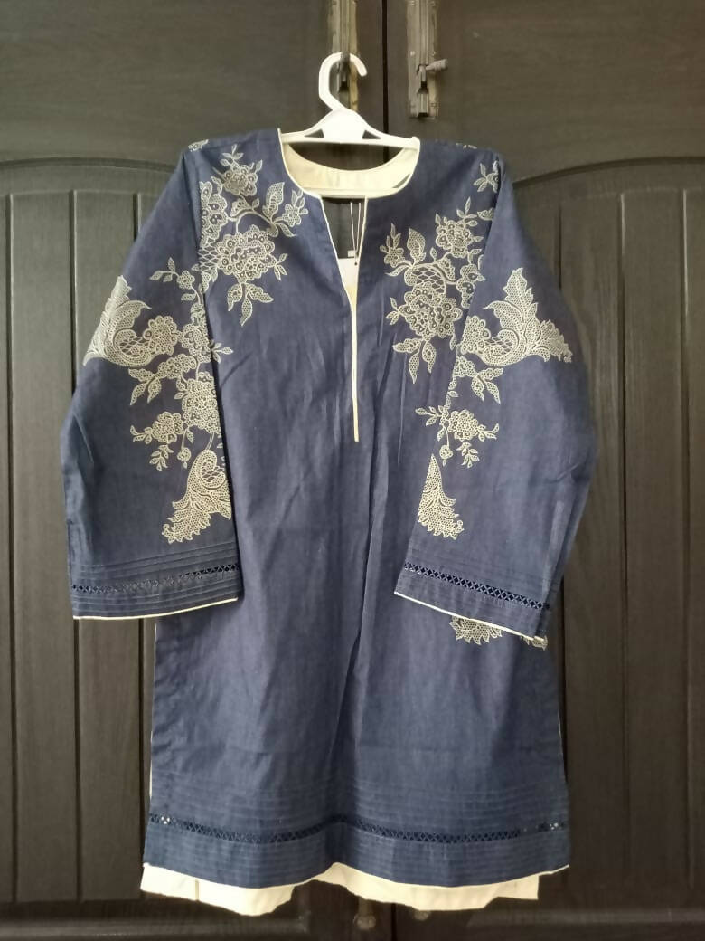 Alkaram | Blue Printed Kurta | Women Branded Kurta | XSmall | New