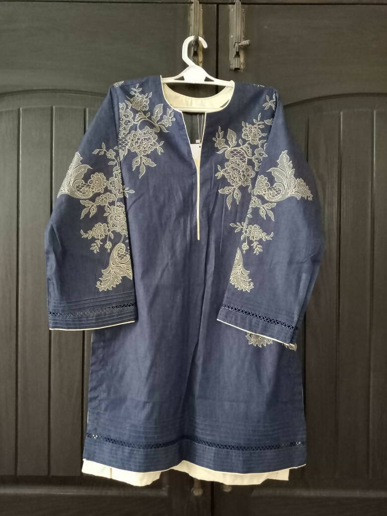 Alkaram | Blue Printed Kurta | Women Branded Kurta | XSmall | New