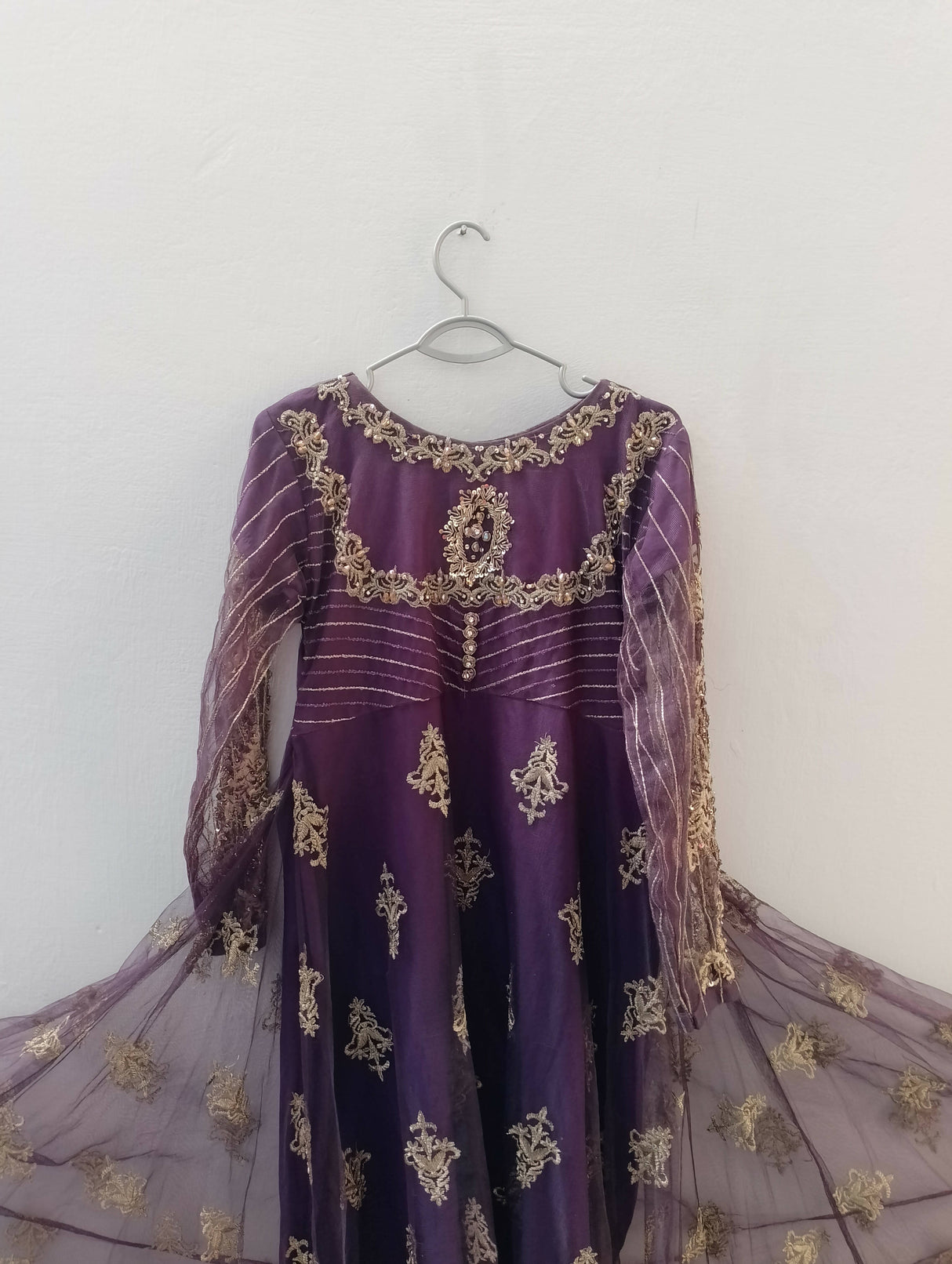Stylish Net Embroidered Maxi | Women Frocks & Maxis | Medium | Worn Once