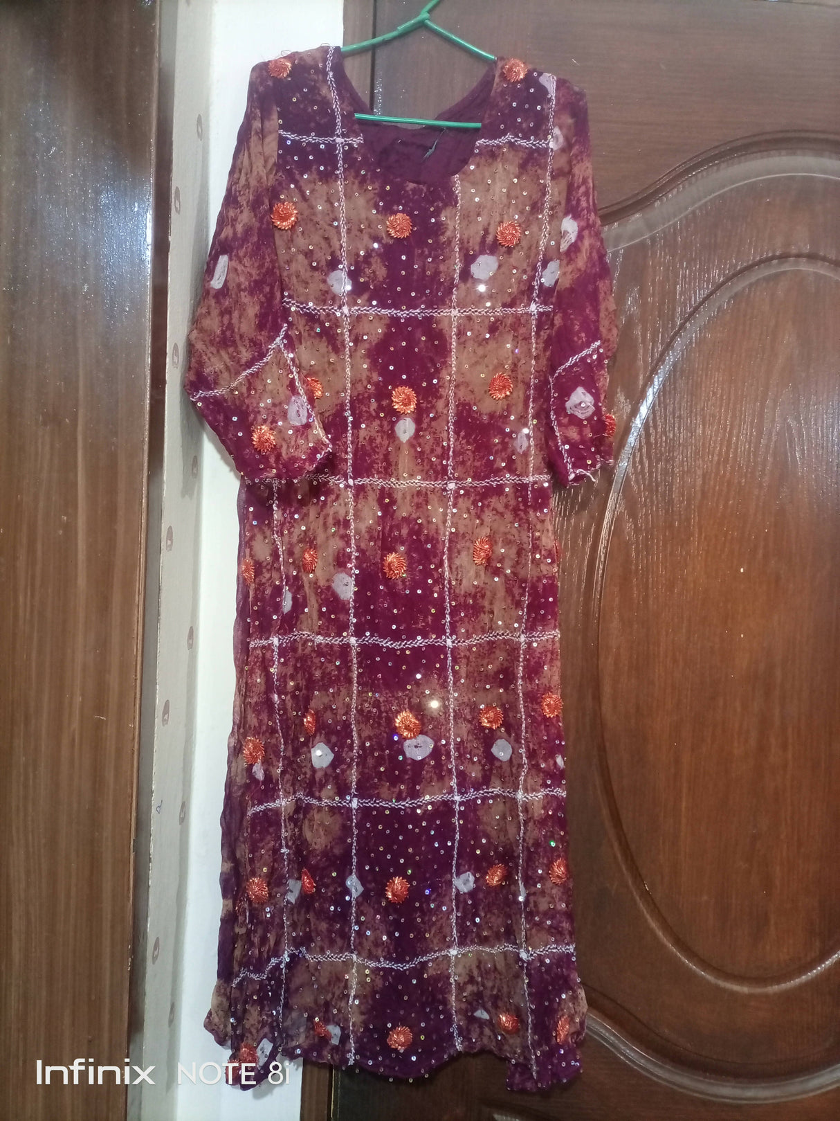 Three Piece Chunri Chiffon Suit | Women Locally Made Formals | Medium | Worn Once