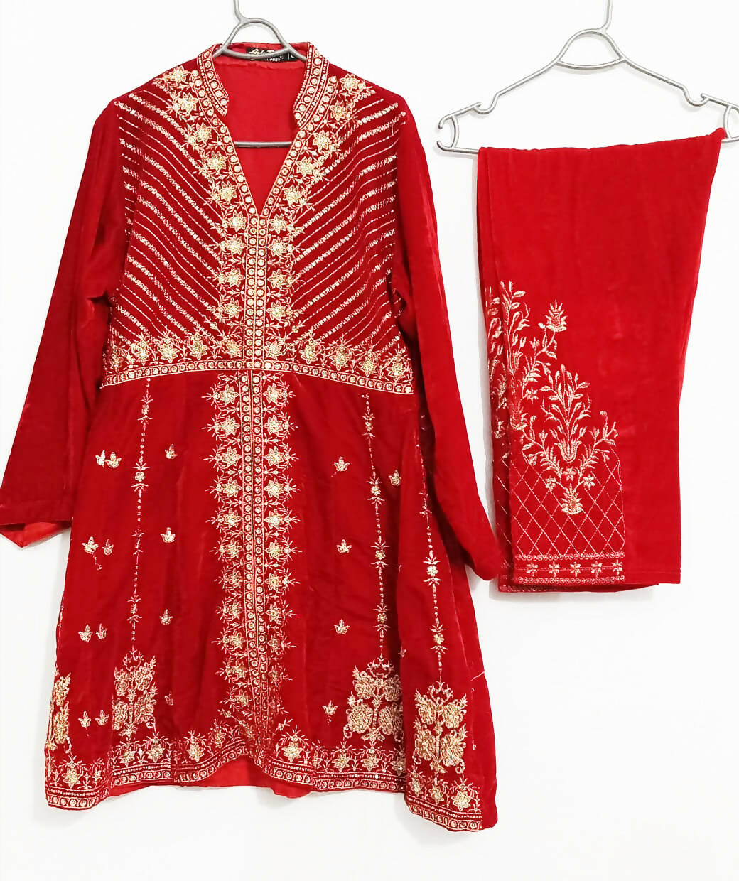 Velvet 2 PC Suit | Women Branded Formals | Large | Worn Once