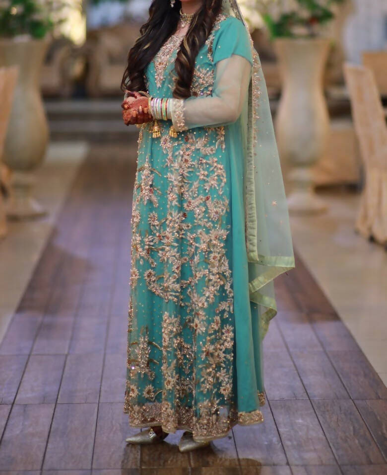 Blue Refined Walima Bridal maxi | Women Bridals | Medium | Worn Once