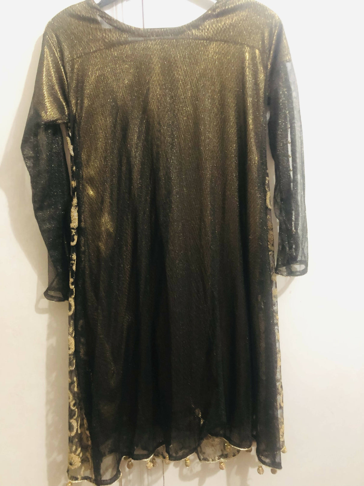Golden black shirt | Women Locally Made Formals | Small | Worn Once